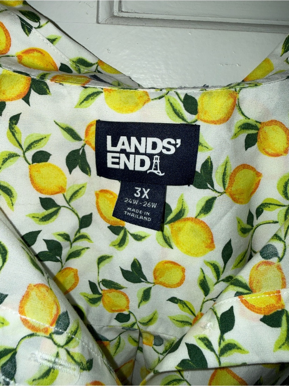Lands' End Yellow Lemon Print Blouse - Picture 3 of 6